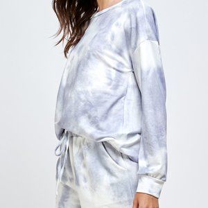 TIE DYED LONG SLEEVE T-SHIRTS AND SHORTS